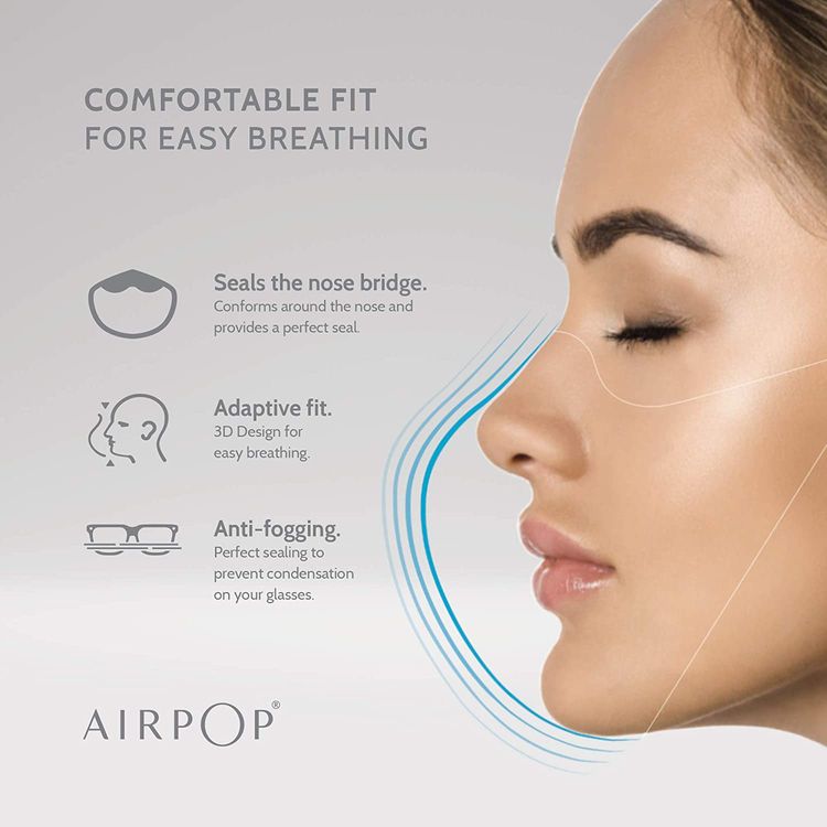 Airpop Active Reusable Face Mask with 5-Layer Filter Face Coverings for Sports, Breathable & Comfortable, Replacement Filter System, Moisture-Wicking Outer Shell - Black / Green