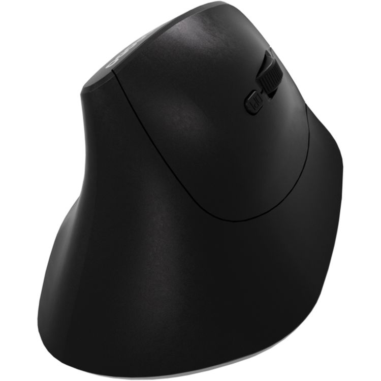 Porodo Vertical 4000 DPI Wireless Mouse with 500mAh Battery Capacity, Bluetooth Version 5.1, 10m Effective Range,  2.4GHz Wireless Connectivity, Adjustable DPI, Plug & Play, Ergonomic Design - Black