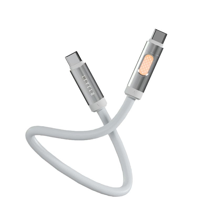 Levelo Essencecord USB-C to USB-C Cable, 100W Power Delivery, Aroma Emission Function with 6 Month Longevity, Fast Charge Support, Tangle-Free Design - White