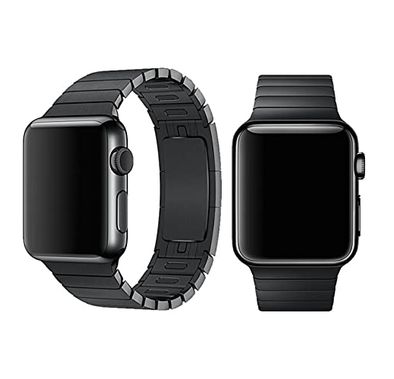 Devia Elegant Series Link Bracelet Compatible with Apple Watch 42/44mm, Water-Resistant Replacement Wrist Band Strap Suitable for Apple Smart Watch Generation 1/2/3/4/5 - Black