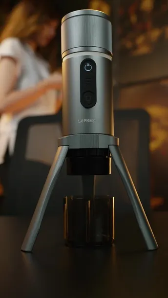 LePresso Portable Espresso Maker in UAE | Nespresso Capsules & espresso-Ground Compatibility- Gray | (LPPECFFMGY)