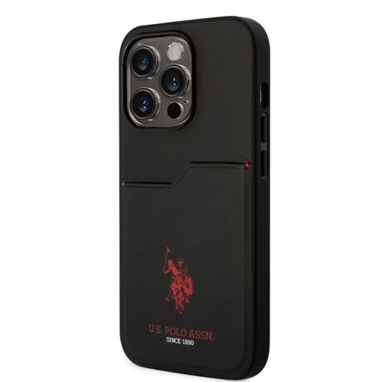 U.S. Polo Card Slot Hard Case iPhone 14 Pro - Black