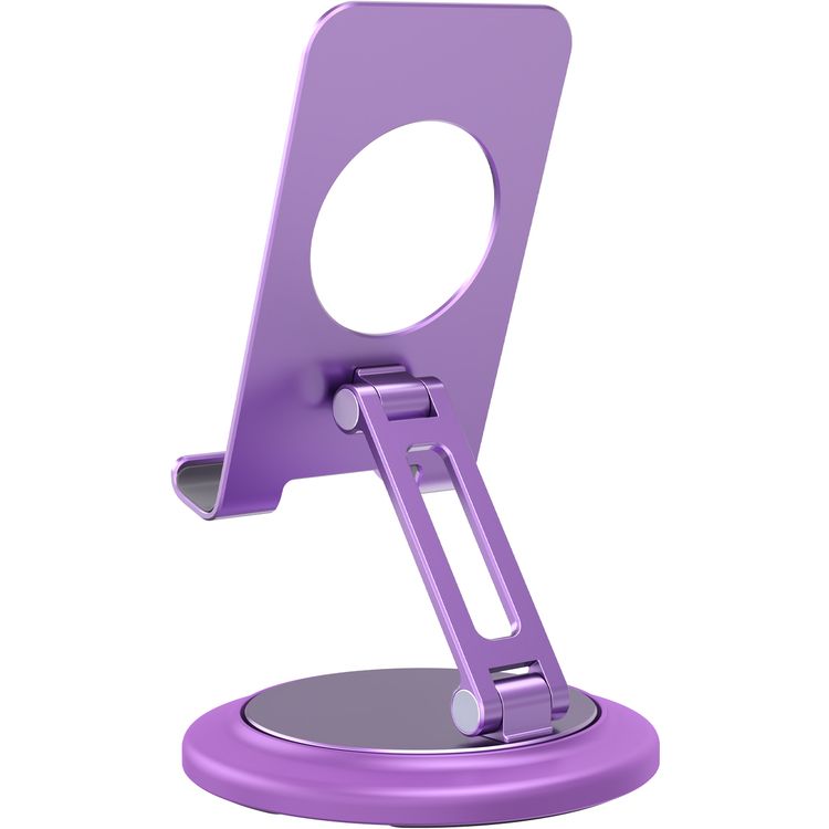 Porodo Phone Stand with Aluminum Alloy, 360° Rotation, Adjustable Angle  - Purple