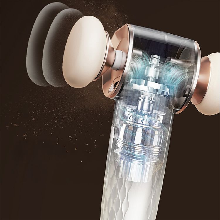 Porodo Magnetic Dual-Head Electric Beauty Blender with 3 Puffs, Up to 8 Hours Working Time, 5W Rated Power, USB-C Charging Port, Natural Airbrush Finish, 3 Speed Levels, 500mAh Battery - Beige