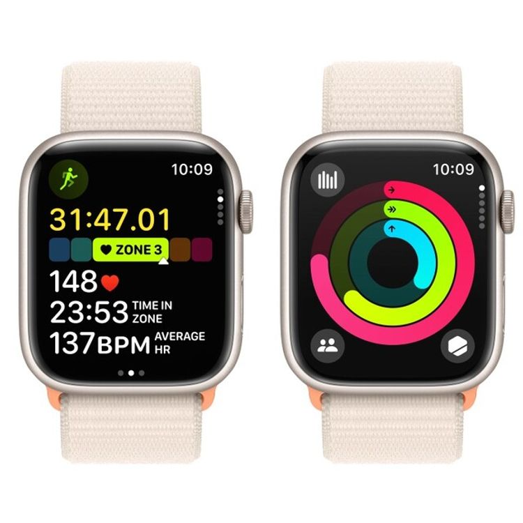 Apple Watch Series 9 [GPS 41mm] with Starlight Aluminum Case & Starlight Loop