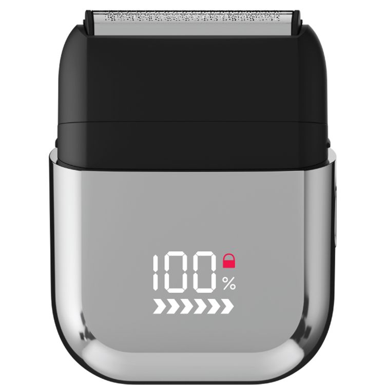 Green Lion Men's Shaver X with Wet & Dry Use, Magnetic Head Cap, Stainless Steel Blade, Travel Lock, 7500RPM Motor, 900mAh Battery Capacity, Type-C Charging - Silver