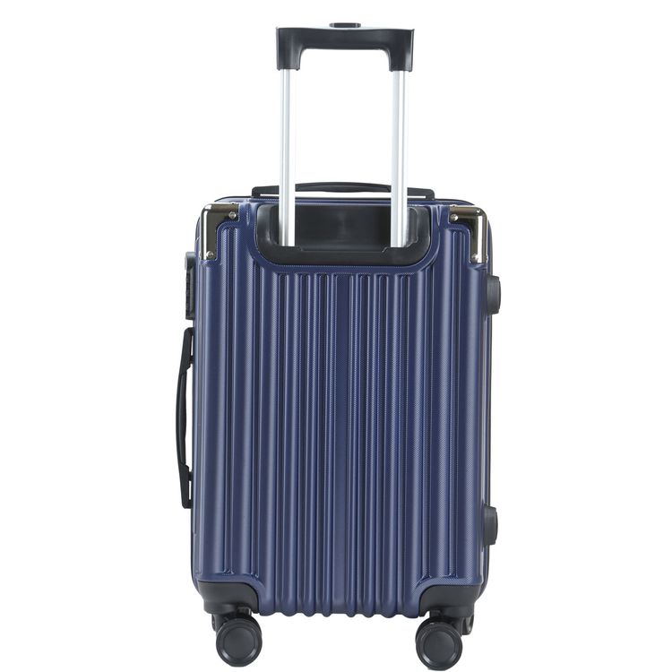 Levelo 3-Set ABS Luggage with Built-in Weighing Scale, Combination Lock, Iron Trolley, Double Wheels, Impact-Resistant Corners & Shock-Resistant, PP & Soft Rubber Handle - Dark Blue