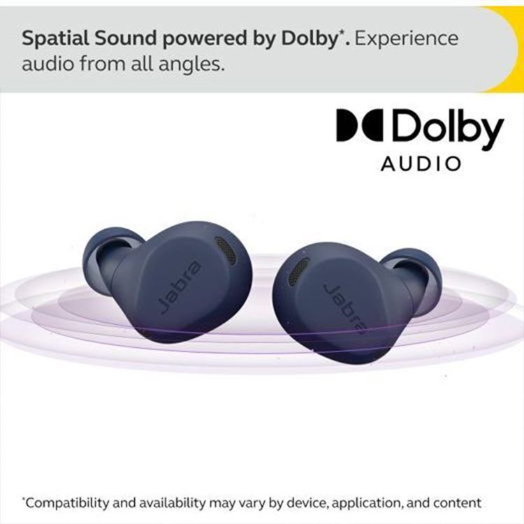 Jabra Elite 8 Active True Wireless Earbuds, Active Noise-Cancellation, Mono Mode, Up to 56 Hours Battery Life, Up to 10 m Operating Range, Up to 3 Hours Charging Time - Navy Blue