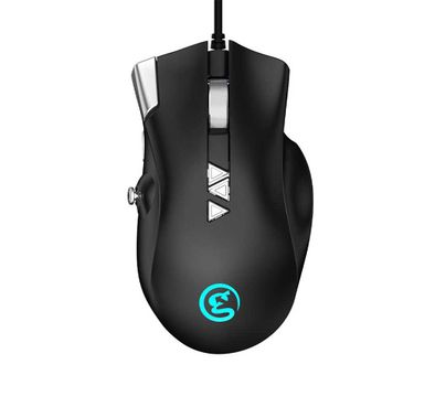 GameSir GM200 E-Sports Gaming Mouse, The Fully Customizable Button, LED Optical Computer Mouse Pro Gamer, Cable Length: 5.25 ft, Polished UV Coating Enables Durable Gaming - Black