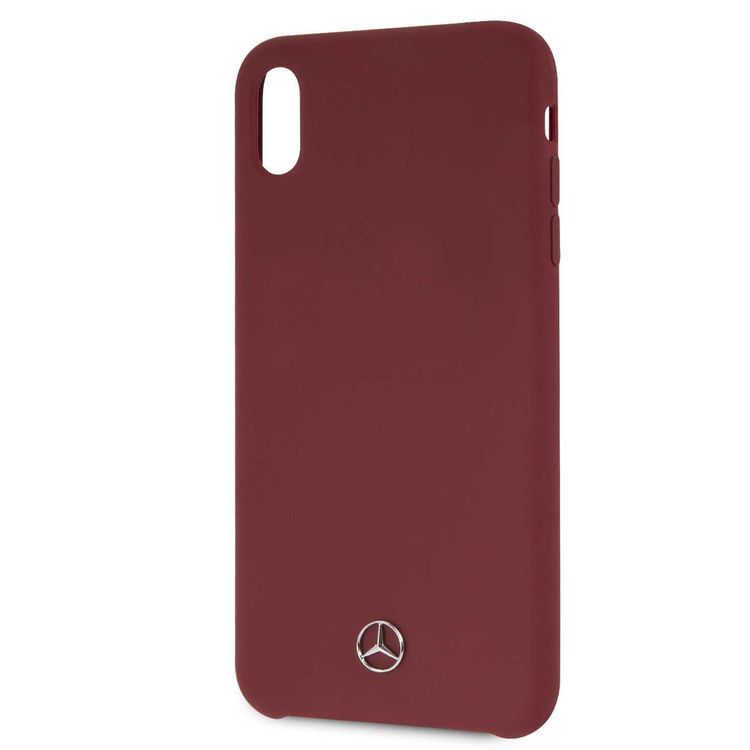 CG MOBILE Mercedes-Benz Silicone Phone Case with Microfiber Lining for iPhone Xs Max Officially Licensed - Red