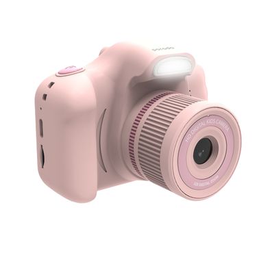 Porodo Lifestyle Kids Focus Camera with Tripod Stand, 320 x 240 Screen Resolution, Up to 5 Hours Working Time, Built-in Games, Photo & Video Filters, Dual Lens Selfie Camera - Pink