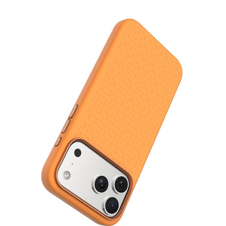 Levelo Fiora MagSafe Liquid Silicone Case for iPhone 17 Pro, Strong Magnets, Aluminum Alloy Frame for Camera & Buttons, Shock-Resistant Bumper, Premium Silicone Grip - Orange