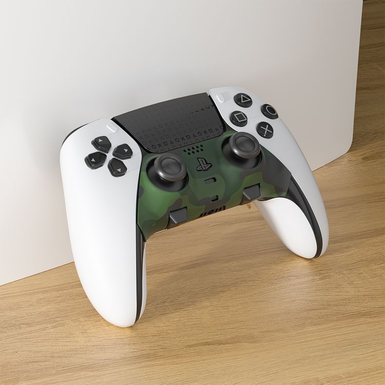 Porodo Gaming Decorative Panel Combo for PS5 Edge Controller, High-Quality Plastic Material, Personalized Design, Dust & Sweat Resistant, 2-in-1 Combo - Blue + Camouflage