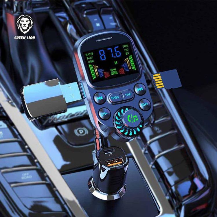 Green Lion Bluetooth Hands-Free FM Car Charger 2 - Black