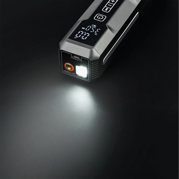 Porodo IGNATOV Jump Starter & Air Pump with Handheld Vacuum, USB-C Recharge, 400A Peak Current, 400A Peak Current, Multi-Mode LED Light, Preset Pressure Modes, Washable HEPA Filter - Black