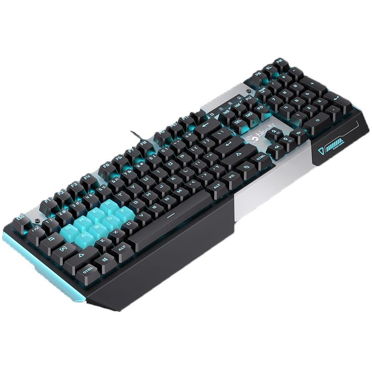 لوحة مفاتيح الألعاب بلودي B865 لايت سترايك: Zero-Lag ، أسرع بنسبة 25٪ ، LK Sound Creator ، تدفق مياه ذكي ، مفتاح ميكانيكي متين ، إضاءة خلفية زرقاء ثلجية ، - أزرق / أسود