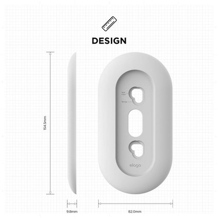 Elago Wall Plate Designed for Google Nest Hello Wall Plate Compatible with Google Nest Hello Smart Wi-Fi Video Doorbell, Use with Adjustable Wedge - White