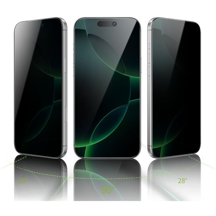 Green Lion Diego Pet Privacy 3D Full Curved Glass for iPhone 17 Pro Max, Anti-Broken Soft Edge, 9H Item Hardness, Crystal Clear, Privacy Protection, Anti-Fingerprint, Anti-Scratch, Oleophobic Coating, Air Bubble Prevention, Ultra-Thin - Black
