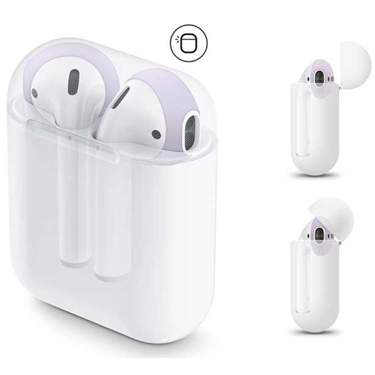 Elago Secure Fit 2 Pairs Cover For Apple Airpods 1/2 Generation, Flip the Secure Fits, hassle-free cover, Lovely Pink/Lavender