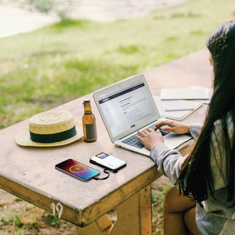 Porodo 4G LTE & Wi-Fi 6 PB087 Pocket Router with 10000mAh Power Bank, 4G LTE Wireless Technology, 15W Max Total Output, 16 Maximum Users, 26 Hours Working Time, Nano SIM Card Slot, 300Mbps TDD-LTE Speed, Fast & Reliable Connectivity, Secure Encryption, TSA Approved - White