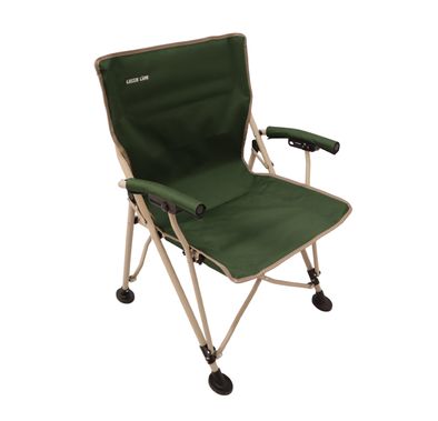 Green Lion Outdoor Camping Chair With Carrying Bag with Durable Fabric Oxford 600D Material, Bottle Holding Pocket, Camping Friendly, Easy to Carry - Dark Green