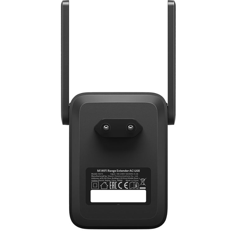 Xiaomi Mi Wi-Fi Range Extender AC1200, Plastic Body Material, Dual Wi-Fi Band, Wall Mounting Type, 2 External Antennas - Black