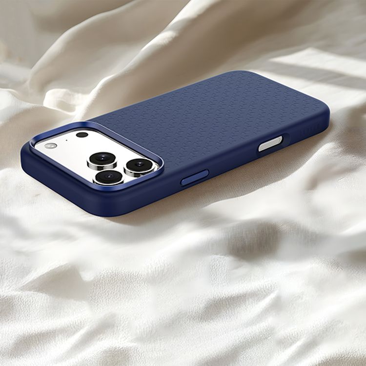 Levelo Fiora MagSafe Liquid Silicone Case for iPhone 17 Pro Max, Strong Magnets, Aluminum Alloy Frame for Camera & Buttons, Shock-Resistant Bumper, Premium Silicone Grip - Dark Blue