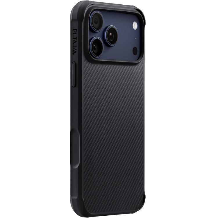 Pitaka Aramid ProGuard Case for iPhone 17 Pro with Carbon Fiber Material, Wear, Scratch & scuffs Resistance, Magsafe Compatibility - Black / Gray