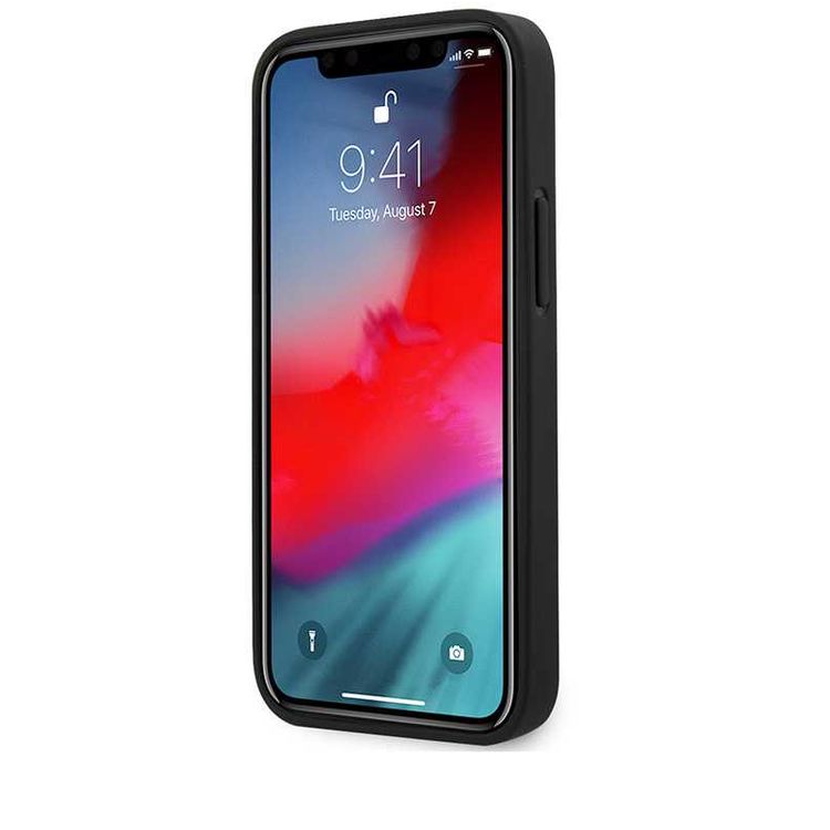 Karl Lagerfeld PU Leather Case Ikonik Outline Embossed and Metal Logo for Apple iPhone 12 Mini (5.4 ) - Black