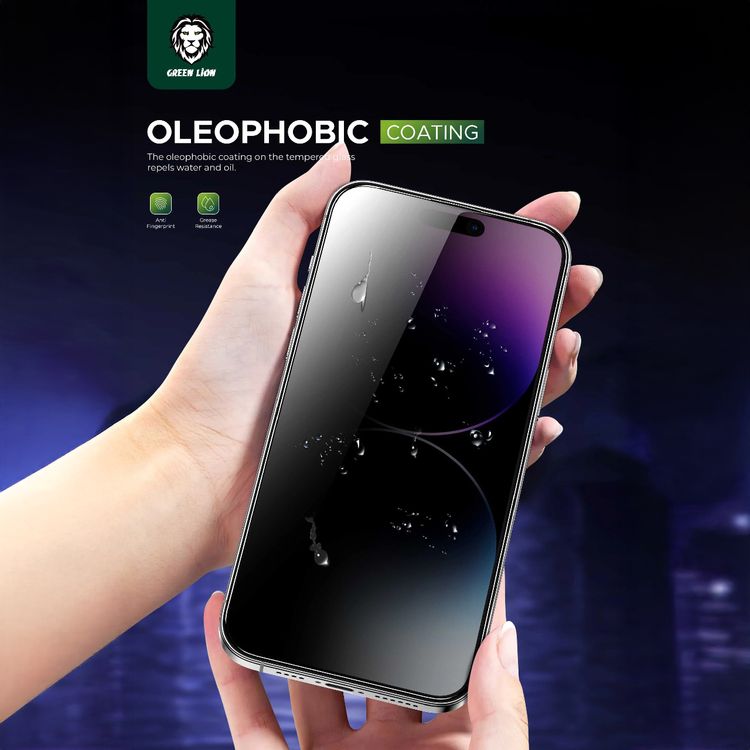 Green Lion 9H Steve Privacy Screen Protector for iPhone 15 Pro Max, Anti-Peeping for Side View Blocking, Anti-Fingerprint & Anti-Scratch, Grease Resistance, Bubble-Free Installation - Black