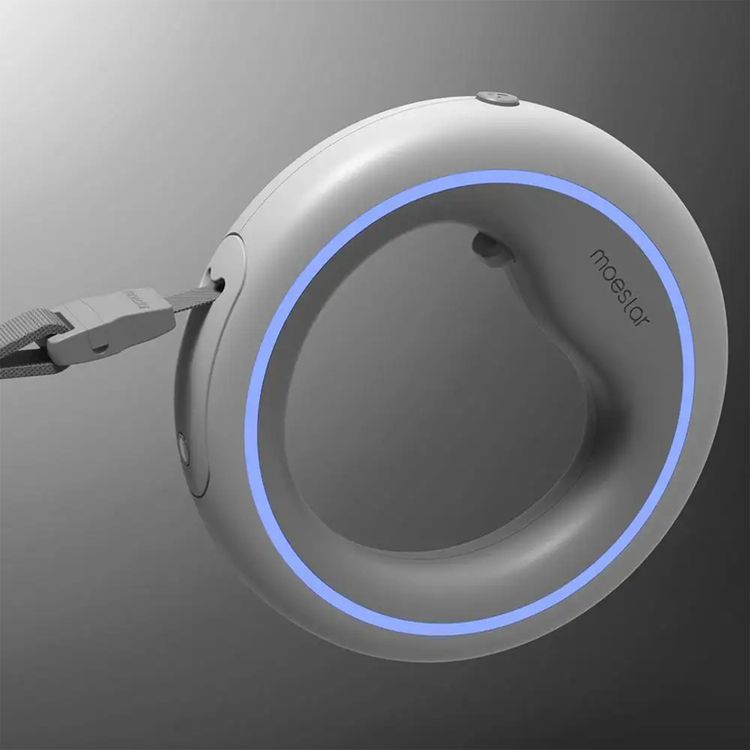 Moestar Retractable Dog Leash 2 with 50kg Maximum Static Tensions, 200mAh Battery Capacity, 50,000 Full Expansions, 2.6m Total Traction Length - Neutral Gray