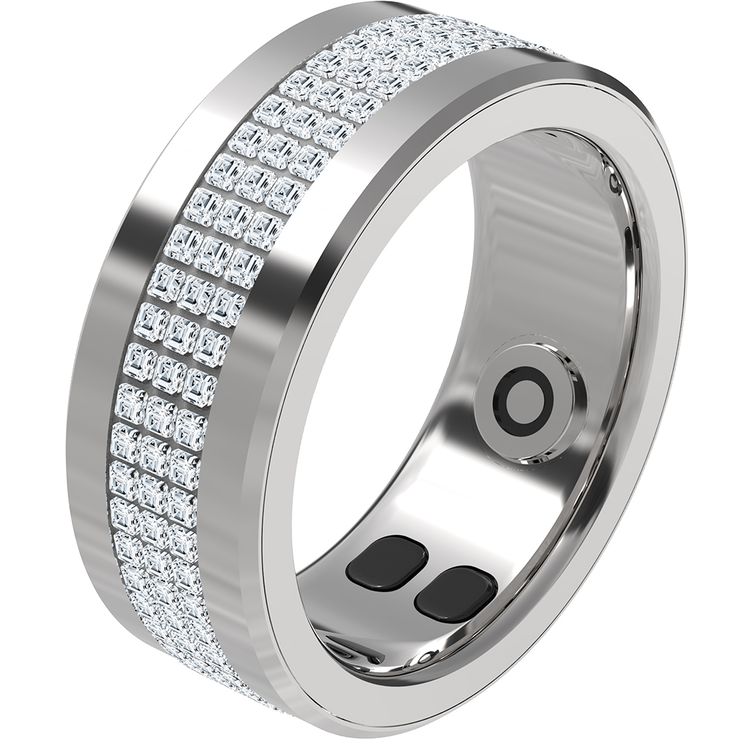 Porodo Jewels Smart Ring with Up to 5 Days Working Time, Size 18.2mm, 16mAh Battery Capacity, Walking, Running & Riding Modes, Calorie Counter & Distance Tracker, 25 Days Standby Time - Silver