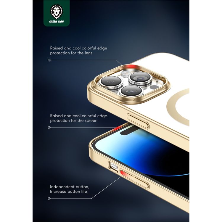 Green Lion Delgado Chrome Magsafe Case iPhone 14 Pro  - Black