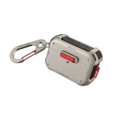 Skinarma Airpods Pro 2 Case Mecha with Layered Hybrid Shell Construction, Secure Magnetic Closure, Precise Openings for Speakers and Charging Port - Titanium