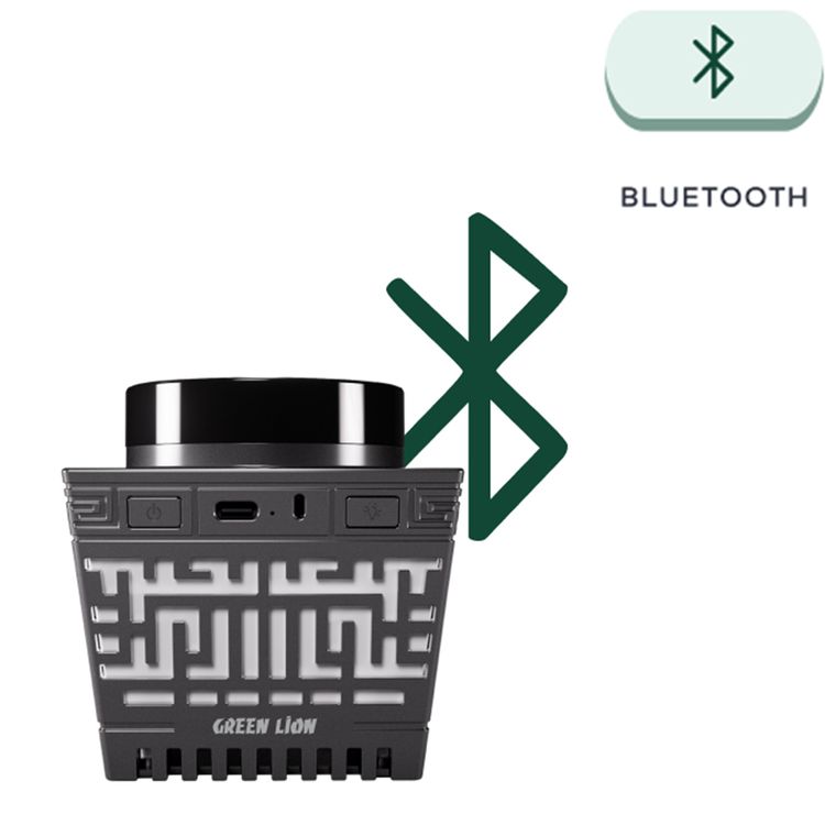 Green Lion Moon Bakhour Quran Speaker, 5 Hours Working Time, 2000mAh Battery, Bluetooth V5.1, 10m Transmission Range - Black