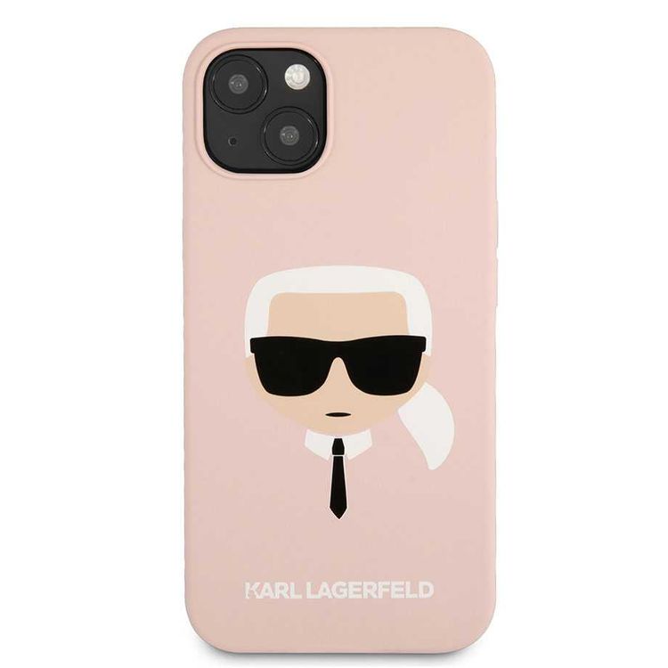 CG MOBILE Karl Lagerfeld Liquid Silicone Case Karl`s Head Compatible for iPhone 13 (6.1") Shock & Scratch Resistant, Easy Access to All Ports, Drop Protection Back Cover