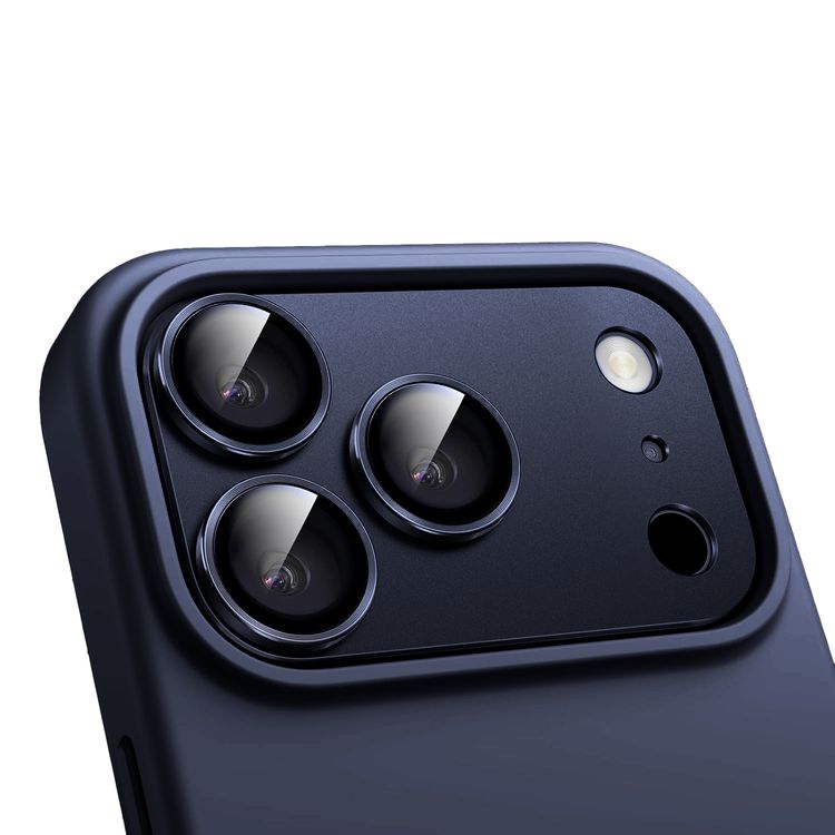 Levelo Trio Pro Camera Lens Protector for iPhone 17 Pro Max, Anti-Glare Coating, Scratch Resistant, Ultra-Clear Glass, Oleophobic Coating, Double-Sided AR Glass, Detachable Camera Protector, 0.33mm Thickness - Blue