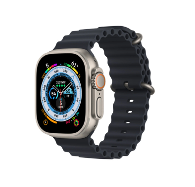 حزام ساعة Pawa London Ocean Watch Ultra/Series 8 49/45/44/42 ملم - أسود منتصف الليل