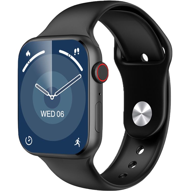 Green Lion Active Pro Smart Watch with Silicone Strap Included, Double Tap Function, Waterproof, Full Round Display, 230mAh Battery Capacity, Long Battery Life - Black