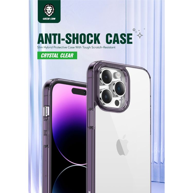 Green Lion Anti-Shock iPhone 14 Pro Case - Purple - Purple