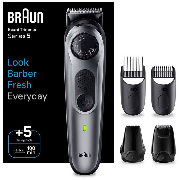 Braun BT5440 Beard Trimmer 5 with Precision Wheel - Gray