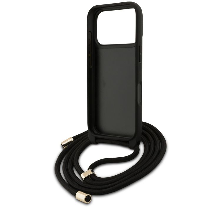 جراب Guess 4G من الجلد الصناعي مع شعار 4G كبير وحزام الكتف للآيفون 17 برو، حماية من السقوط، تصميم نحيف وخفيف الوزن، سهل التركيب، قبضة مريحة، تغليف مستدام - بني