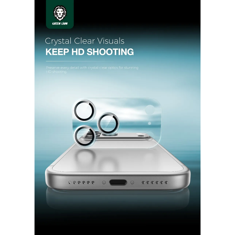 Green Lion Kanzen Camera Lens for iPhone 17 Pro Max, 9H Hardness, Easy to Apply, Anti Fingerprint, Bubble Free, Full Coverage, Ultra Clear Shooting, Impact Resistant, Ultra-Thin Base - Clear