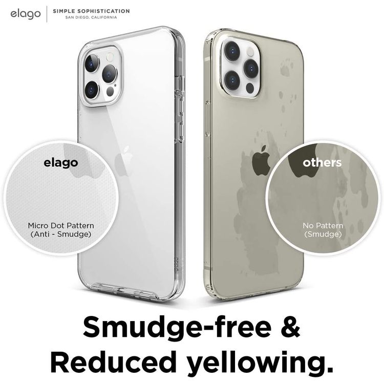 Elago Hybrid Case Compatible for iPhone 12 Pro Max (6.7"), Shock Absorbing Case Suitable Wireless Charging, Screen & Camera Protection - Crystal Clear