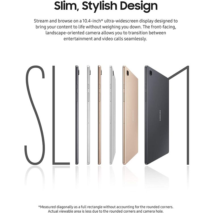 Samsung Galaxy Tab A7 T500 10.4" inch Display 3GB RAM / 32 GB ROM, 15W Fast charging, 7040 mAh Long-Lasting Battery, Snapdragon Chipset, Octa-Core Processor, Tablet with Face Recognition, Samsung Knox ( Wi-Fi + LTE ) - Gold