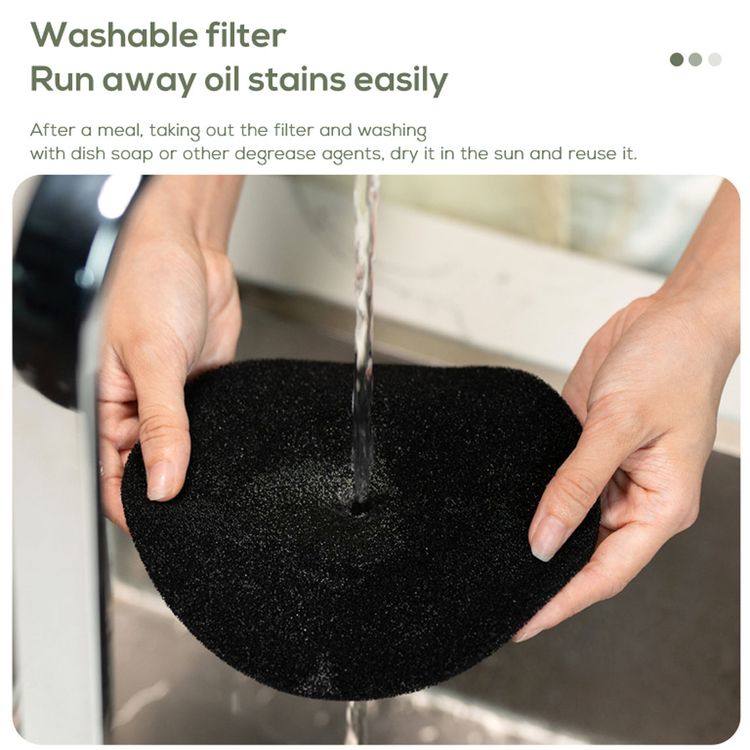 Porodo Lifestyle Portable Mini Smoke Exhaust with Filter, Washable Filters, Powerful Suction, Polymer Filter,  Adjustable Fan Speed - Gray 