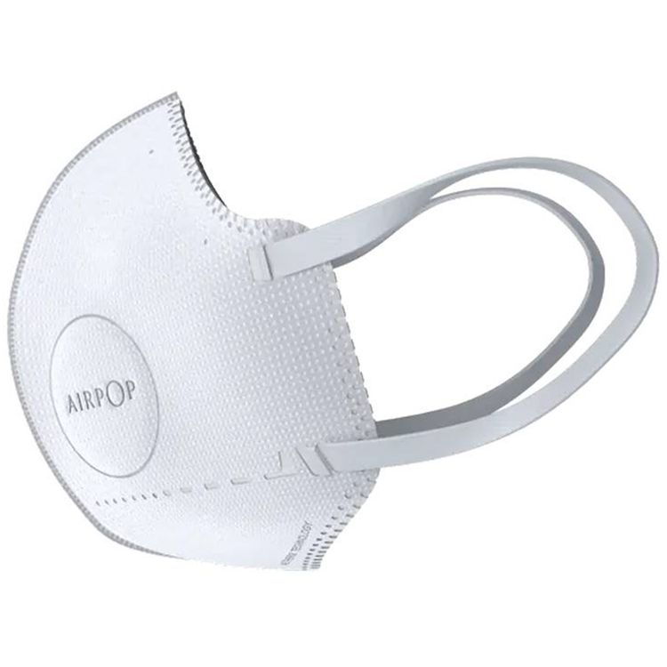 Airpop Pocket Reusable Kids Face Mask with 2 Pieces per Pack, 4-Layer Filter Face Covering, Up to 40 Hours of Wearability, 3D Structure, Soft Ergonomic Foam Seal, 99.3% Particle Filtration & 99.9% Bacterial Filtration - White