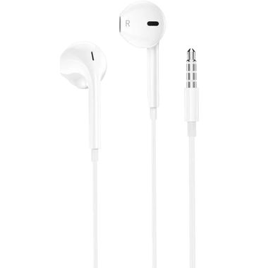 Green Lion Stereo Earphones with Built-in Microphone, 14mm Speaker, 1.2m Cable Length, 3.5mm Audio Jack, Control Buttons - White