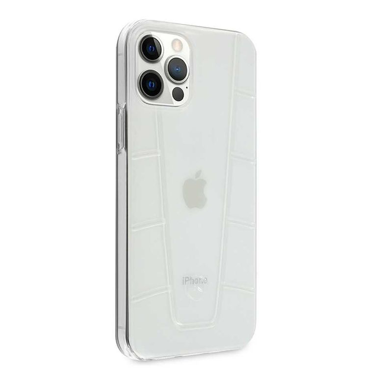 CG Mobile Mercedes-Benz Transparent Case Embossed 2 Compatible for iPhone 12 / 12 Pro (6.1") Shock & Scratch Resistant, Easy Access to All Ports - Clear