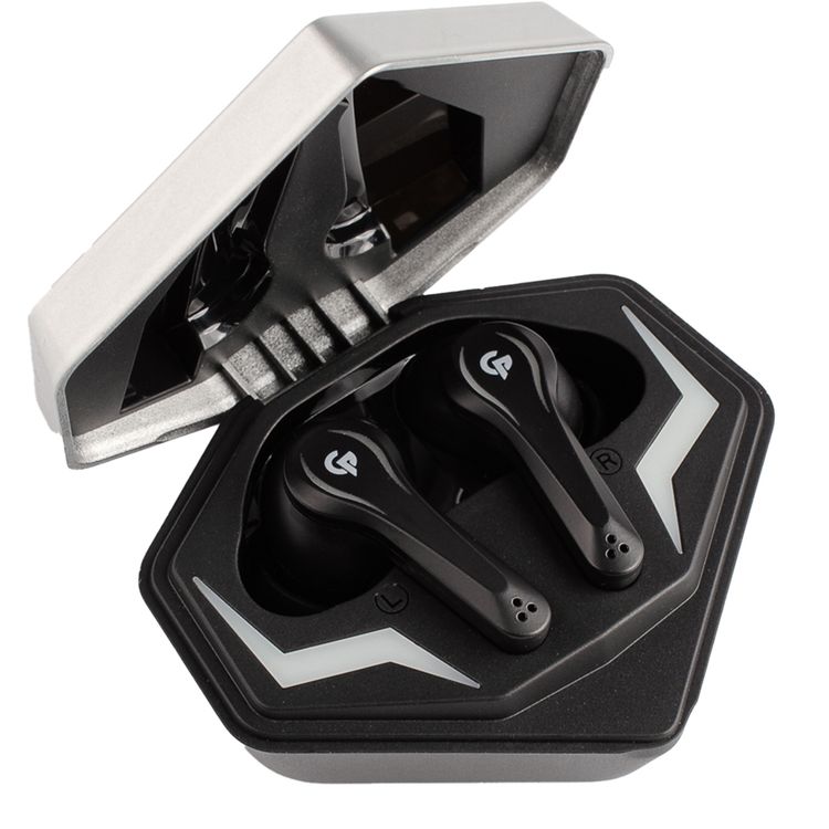 Porodo True Wireless Gaming Earbuds with Touch Control, Music and Game Mode, IPX5 Water Resistant Rate, Dual Microphone Crisp Sound, 1 Hour Charging Time, 5 Hours Playtime - Silver